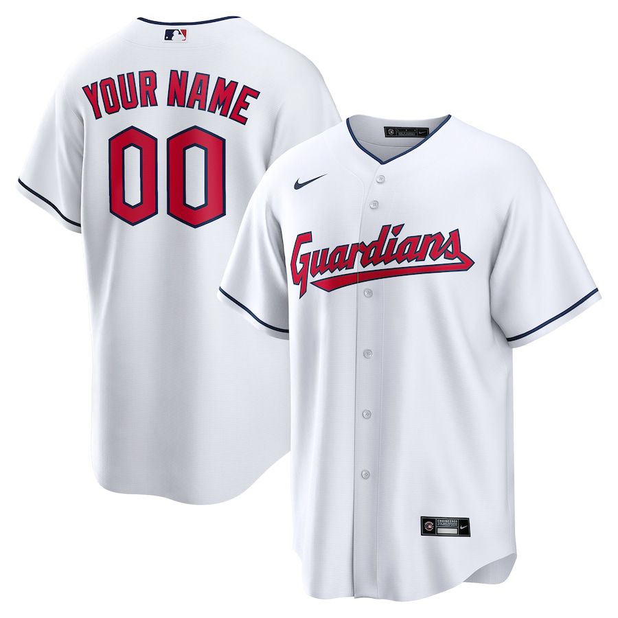 Men Cleveland Guardians Nike White Replica Custom MLB Jersey